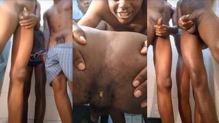 3 African men piss and shit on cam for me