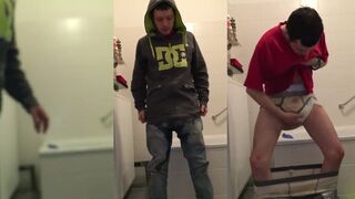 Wearing a piss soaked diaper
