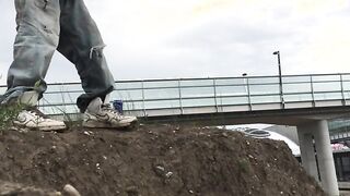 Pissing on myself outdoors