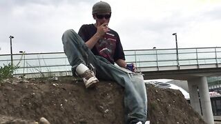 Pissing on myself outdoors