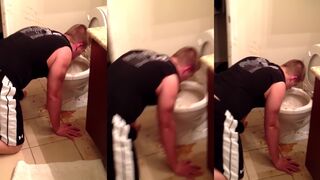 Puking in the toilet