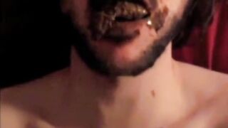 Hairy Frenchman fed shit