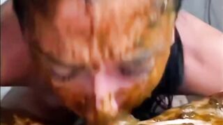 Chick fucked gagging hard on shitty cock