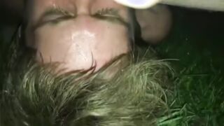 pig gets shit, piss & cum cocktail outdoors