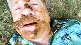 Black Man Shits Pisses & Cums in White Fag’s Face & Eyes